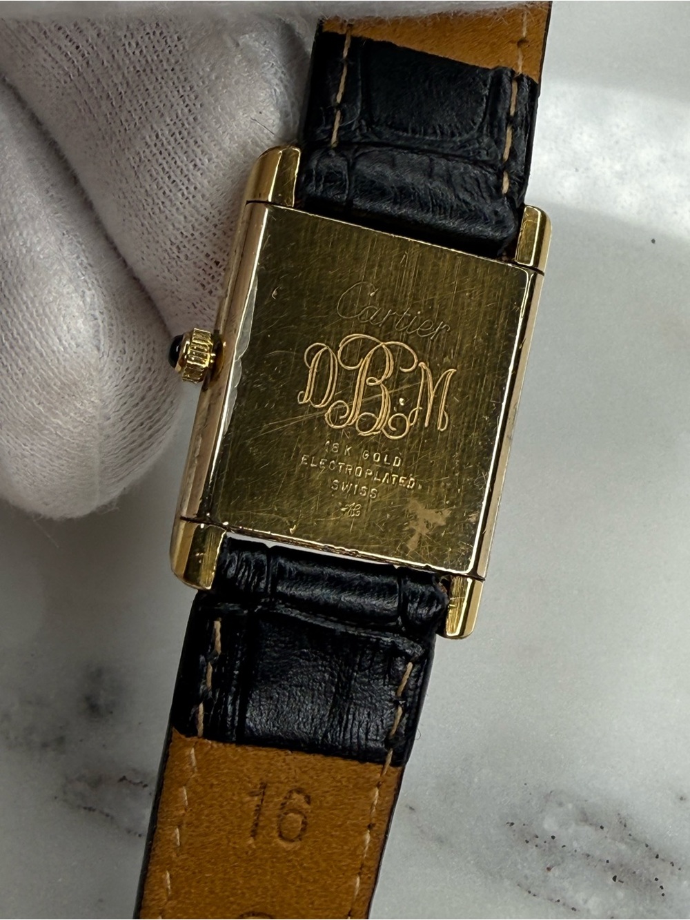 Auth Vintage Cartier Tank 18k Electroplated 1970s 21x28mm Manual Wind Movement - Picture 13 of 16